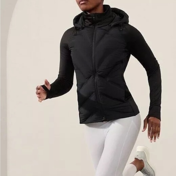 Athleta Jackets & Blazers - Athleta Black Puffer Jacket Streamlined Fit